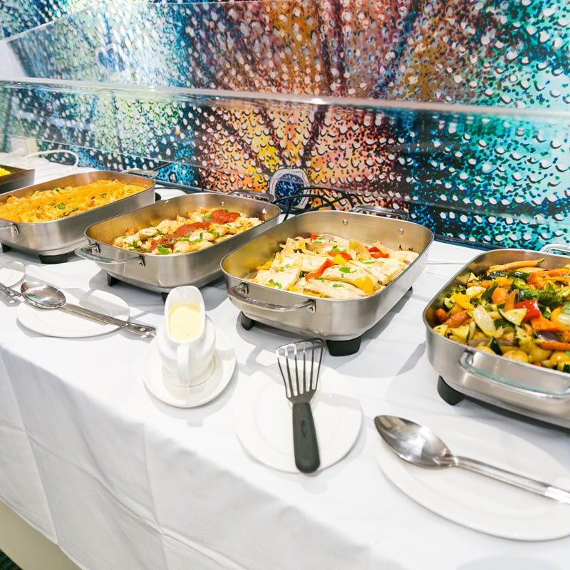 a table topped with plates of food on a plate